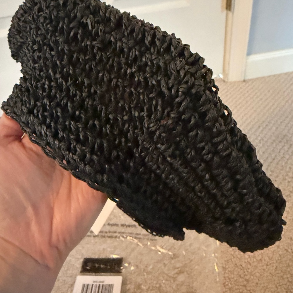 Wyeth Black Raffia Beret BNWT